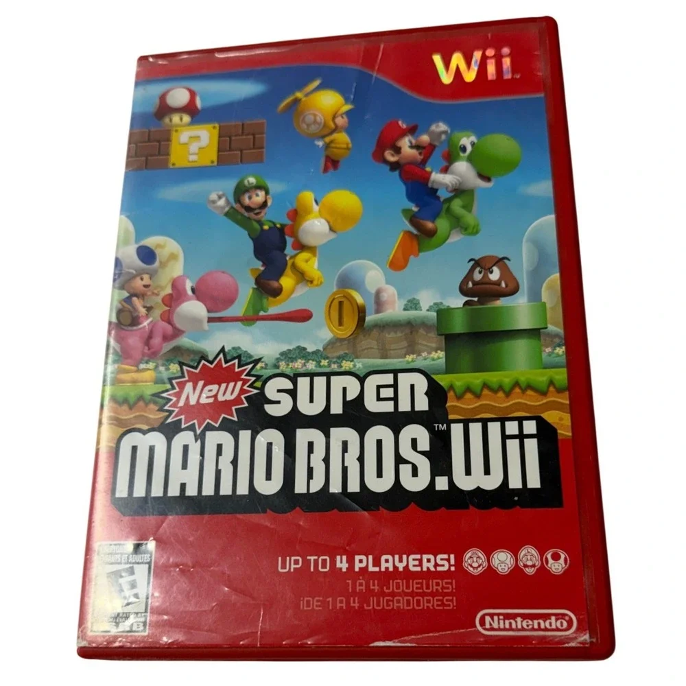 New Super Mario Bros Wii Nintendo Wii Game Red Case No Manual RVL-SMNE-USA-B0